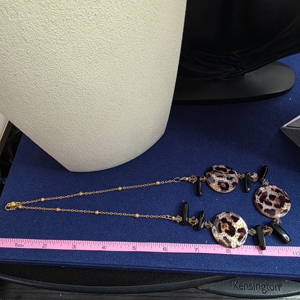 Leopard Print Statement Necklace - image 5